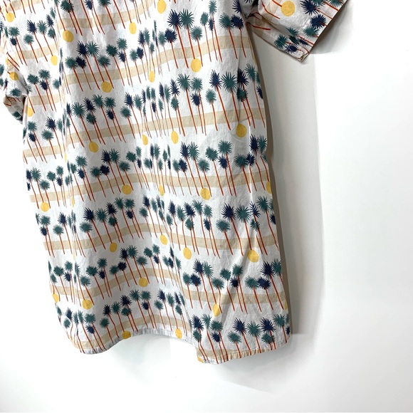 Men’s Cotton & Co Palm Tree Short Sleeve Casual Button Up Shirt Size Medium - Picture 12 of 16